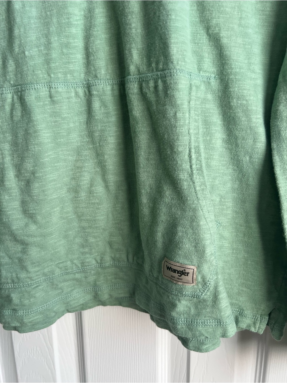 Wrangler Light Green Hooded Henley Pullover - Picture 4 of 6
